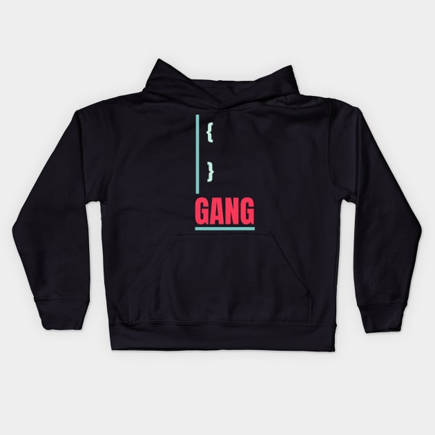 Curly Brackets Gang Kids Hoodie by MaxMeCustom